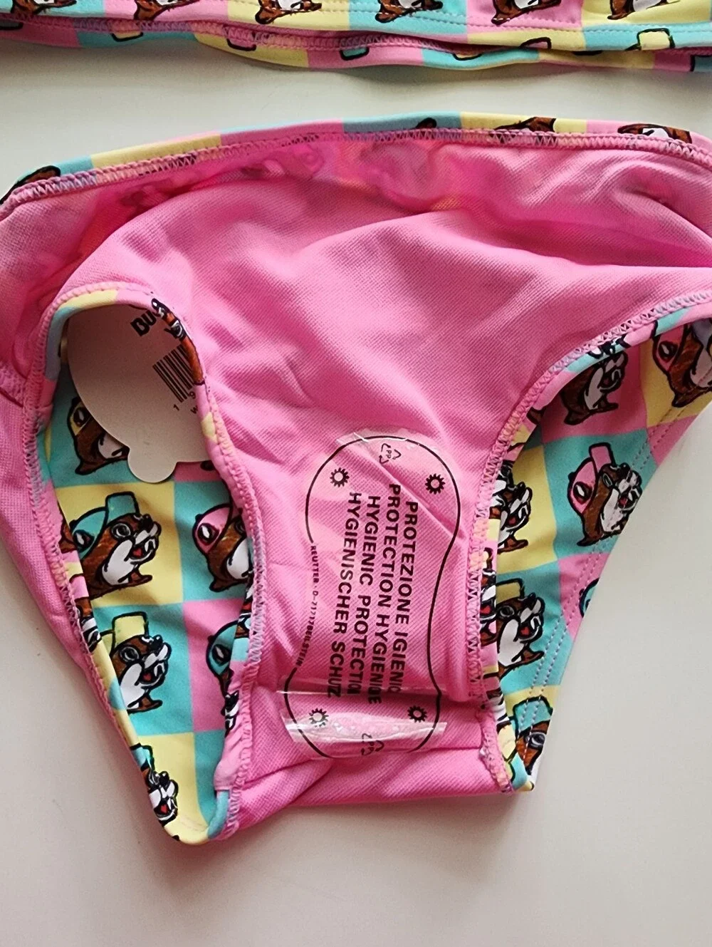 Buc-ee's Girls 2-Piece All-Over Print Beaver Swimsuit Sz. YXS NEW